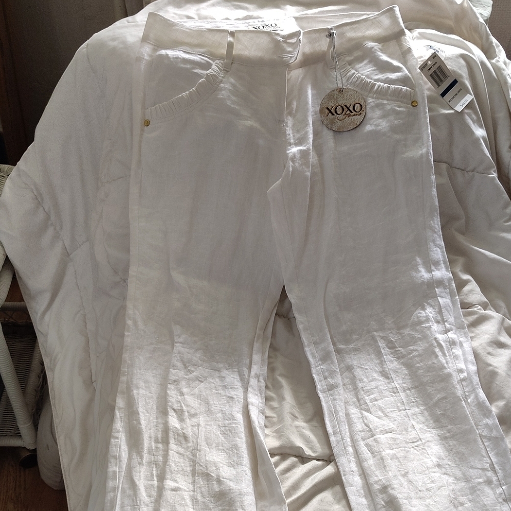XOXO White Trousers for Effortless Style 100 Percent Linen